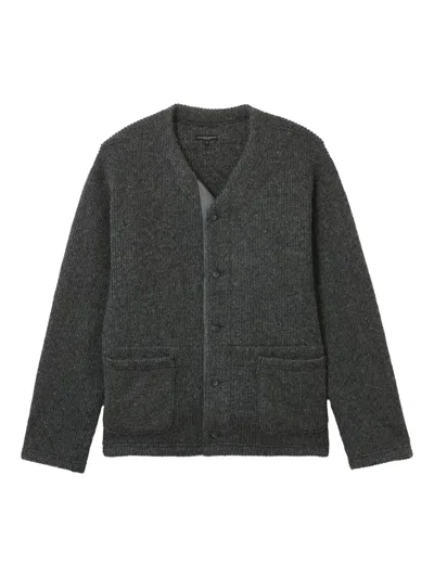 Engineered Garments Ribbed Cardigan In Gray