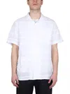 Engineered Garments Embroidered White Shirt With Classic Collar In White