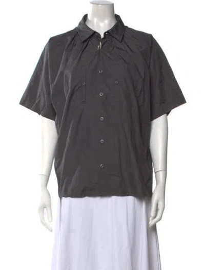 Pre-owned Engineered Garments Short Sleeve Button-up Top W/ Tags In Gray