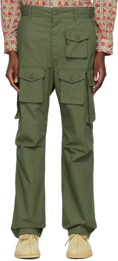 Engineered Garments Ssense Exclusive Khaki Fa Cargo Trousers In Ct010 Olive Cotton R