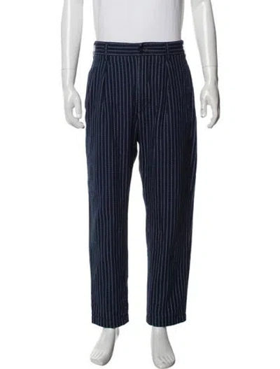 Pre-owned Engineered Garments Striped Dress Pants In Blue