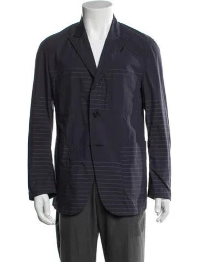 Pre-owned Engineered Garments Striped Jacket In Blue