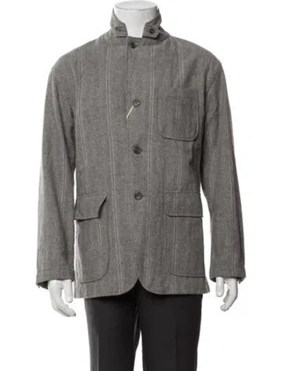 Pre-owned Engineered Garments Striped Jacket W/ Tags In Grey