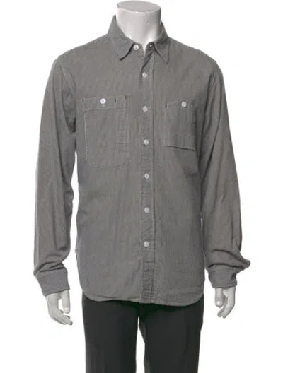 Pre-owned Engineered Garments Striped Long Sleeve Shirt In Gray