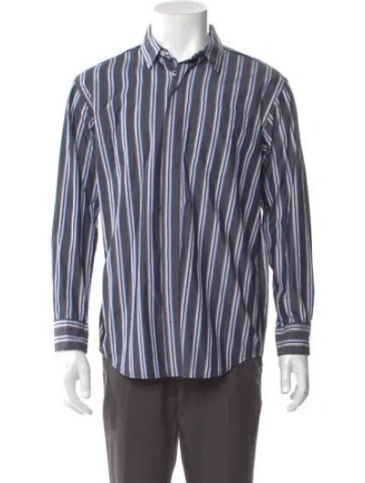 Pre-owned Engineered Garments Striped Long Sleeve Shirt W/ Tags In Blue