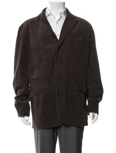 Pre-owned Engineered Garments Striped Utility Jacket In Brown