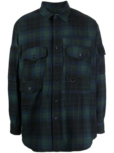 Engineered Garments Trail Flannel Shirt In Green