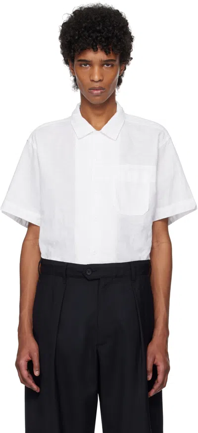 Engineered Garments White Camp Shirt In Rk298 B - White Hand