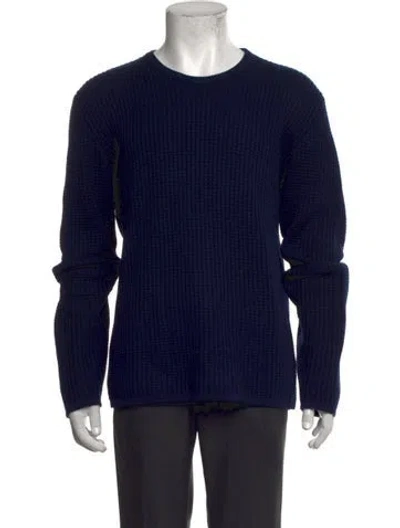 Pre-owned Engineered Garments Wool Crew Neck Pullover In Blue