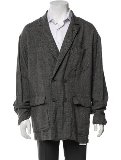 Pre-owned Engineered Garments Wool Plaid Print Parka In Gray