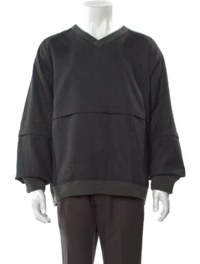 Pre-owned Engineered Garments Wool V-neck Sweatshirt W/ Tags In Gray