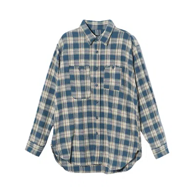 Pre-owned Engineered Garments Work Shirt 'navy Plaid' | Blue | Men's Size S