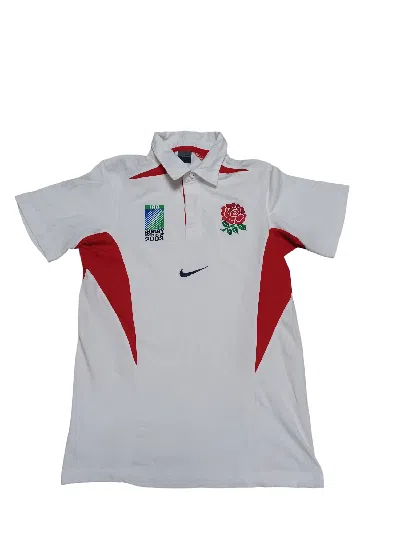 Pre-owned England Rugby League X Nike 2003 Vintage Nike Rugby National Team Official Worldcup Polo In White