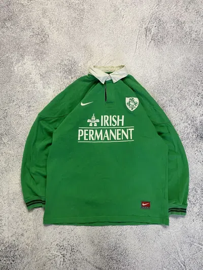 Pre-owned England Rugby League X Nike Vintage 1999 Nike Ireland Long Sleeve Rugby Shirt In Green