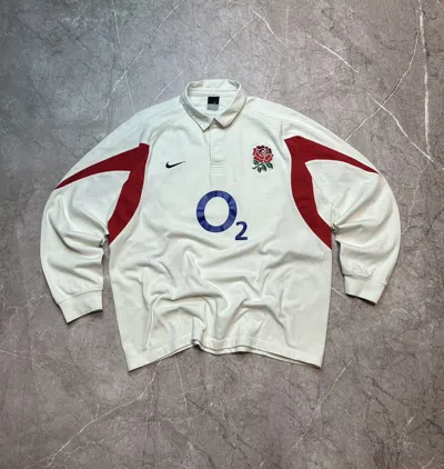 Pre-owned England Rugby League X Nike Vintage Nike England Rugby 02 90's Longsleeve Y2k Streetwear In White