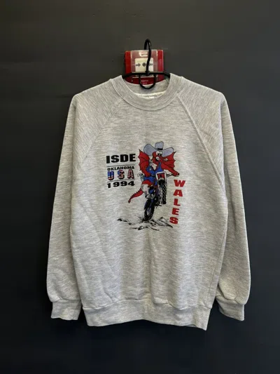 Pre-owned England Rugby League X Vintage 1994 Oklahoma Usa Wales Rugby Team Baggy Sweatshirt In Grey