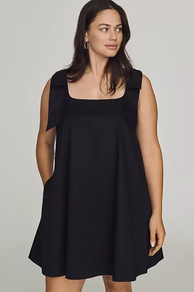 English Factory 100% Cotton Bow Mini Dress In Black