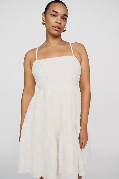 English Factory 100% Cotton Embroidered Mini Dress In Ivory