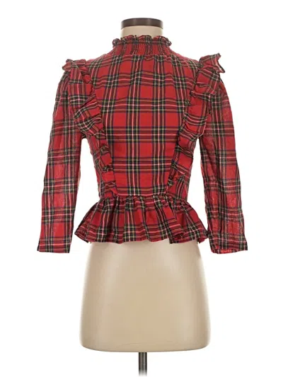 Pre-owned English Factory 3/4 Sleeve Blouse In Red