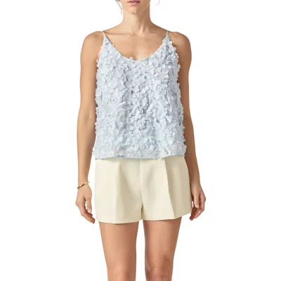 English Factory 3d Floral Camisole In Powder Blue