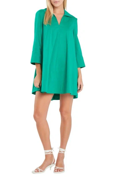 English Factory Collar A-line Dress In Green
