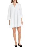 English Factory Blouson Sleeve Cotton Poplin Minidress In White