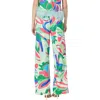 English Factory Abstract Print Wide Leg Pants In Green/blue Multi