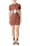 English Factory Argyle Knit Polo Dress In Multi