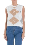 English Factory Argyle Sweater Vest In White