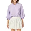 English Factory Balloon Sleeve Button-up Shirt In Lilac
