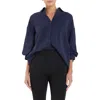 English Factory Balloon Sleeve Button-up Shirt In Navy