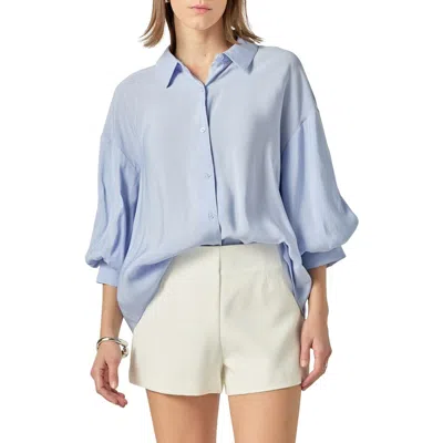 English Factory Balloon Sleeve Button-up Shirt In Powder Blue
