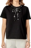 English Factory Beaded Bow Detail Top In Black