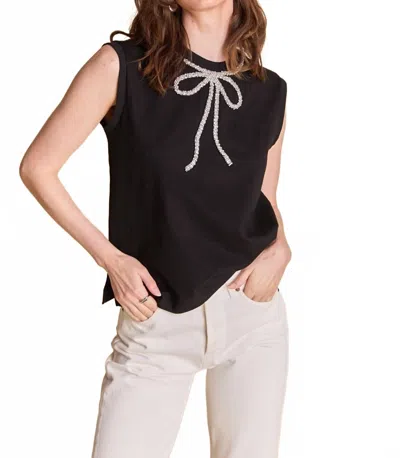 ENGLISH FACTORY BELLA BOW TANK TOP IN BLACK