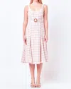 English Factory Belted Midi Dress In Pink Multi In Pink