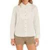 English Factory Bib Collar Cotton Shirt In White