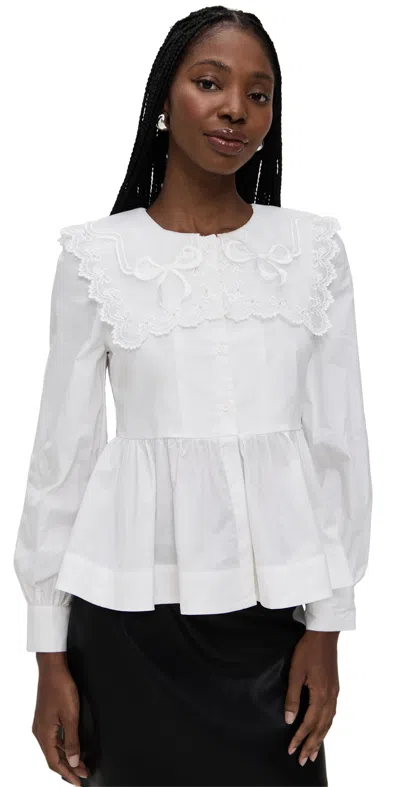 English Factory Big Collar Poplin Shirt Blouse White
