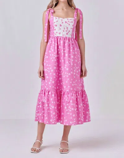 English Factory Blush And Bashful Dress In Pink/white