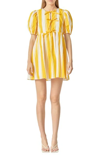 English Factory Bold Stripe Cotton Minidress In Multi