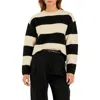 English Factory Bold Stripe Crewneck Sweater In Cream/black