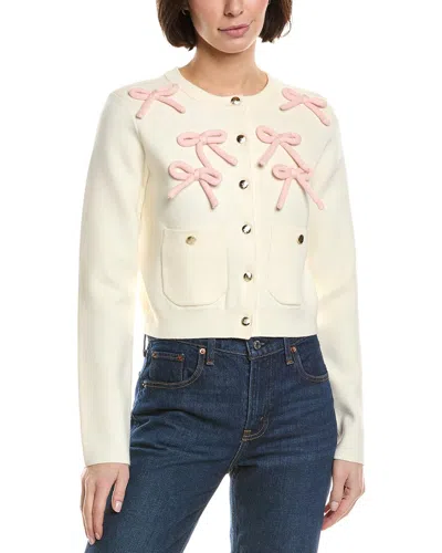 English Factory Bow Cardigan In Neutral