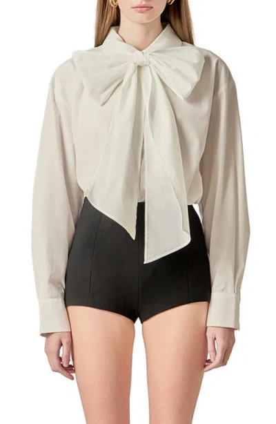 English Factory Bow Shirt In White