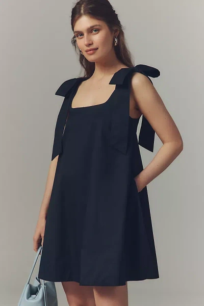 English Factory Bow-strap Swing Mini Dress