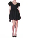 English Factory Bubble Scoop Neck Dress In Black In Black