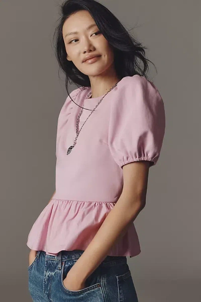 English Factory Bubble-sleeve Blouse In Pink