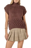 English Factory Bubble Turtleneck Sweater In Brown