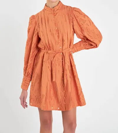 English Factory Burnout Organza Mini Tie Dress In Orange