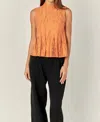 English Factory Burnout Pleated Sleeveless Top In Burnt Orange In Yellow