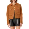 English Factory Button Front Crop Blazer In Olive Brown