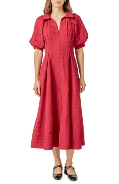 English Factory Button Front Maxi Dress In Pink